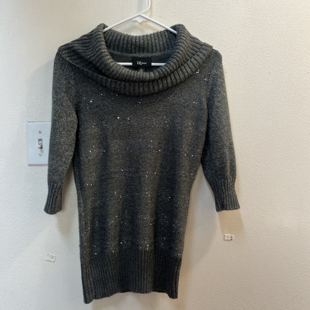 Iz Byer Dark Gray Cowl Neck Sweater